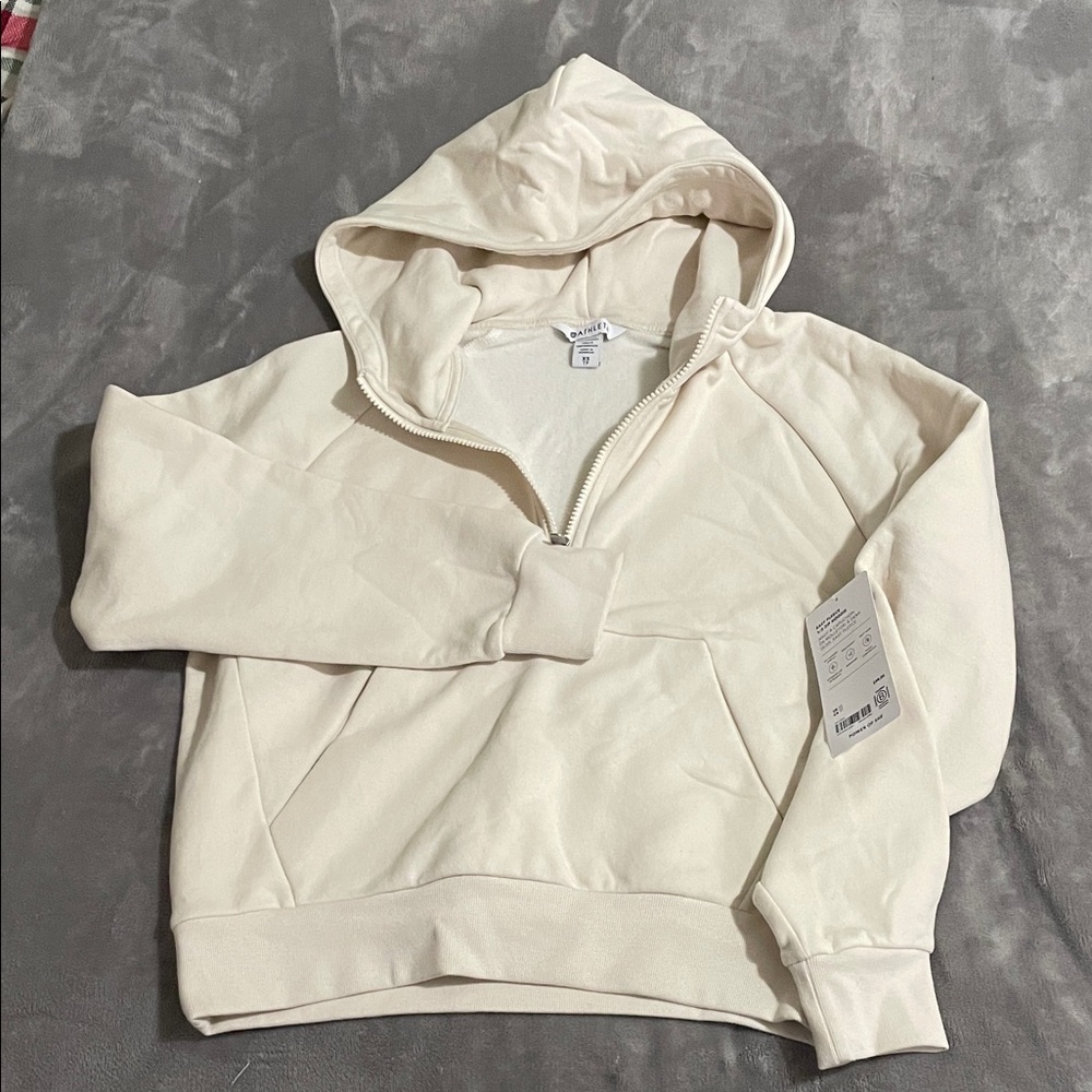 Athleta Cream Hoodie Sweatshirt